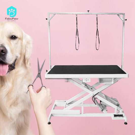 Electrically Height-Adjustable Stainless Steel Pet Salon Grooming Table for Dogs and Cats Cat Show Charge-Powered