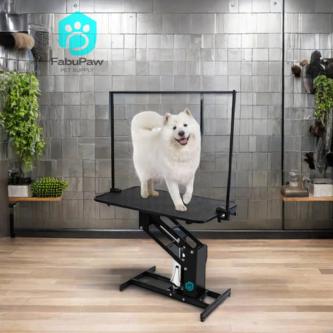 Collapsible Dog Grooming Table Stainless Steel Scissors Lift Comfort Height Adjustable Pet Proofing